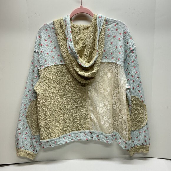 ❤️#1507A POL LACE&FLORAL PATTERN-BLUE JACKET (HAVE PANTS IN ANOTHER LISTING) - Picture 11 of 15